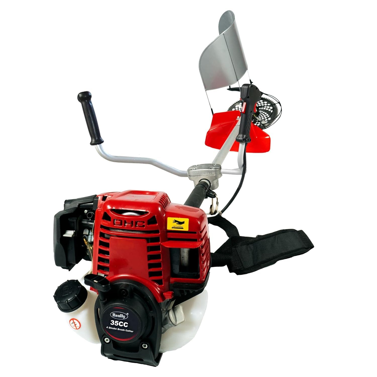 Really Brush Cutter 4 Stroke Side Pack | 35 cc Powerful Petrol Engine and 80T, 2T Blade, Nylon Trimmer for Agriculture, Gardening and Lawn Grass Trimming-image-33