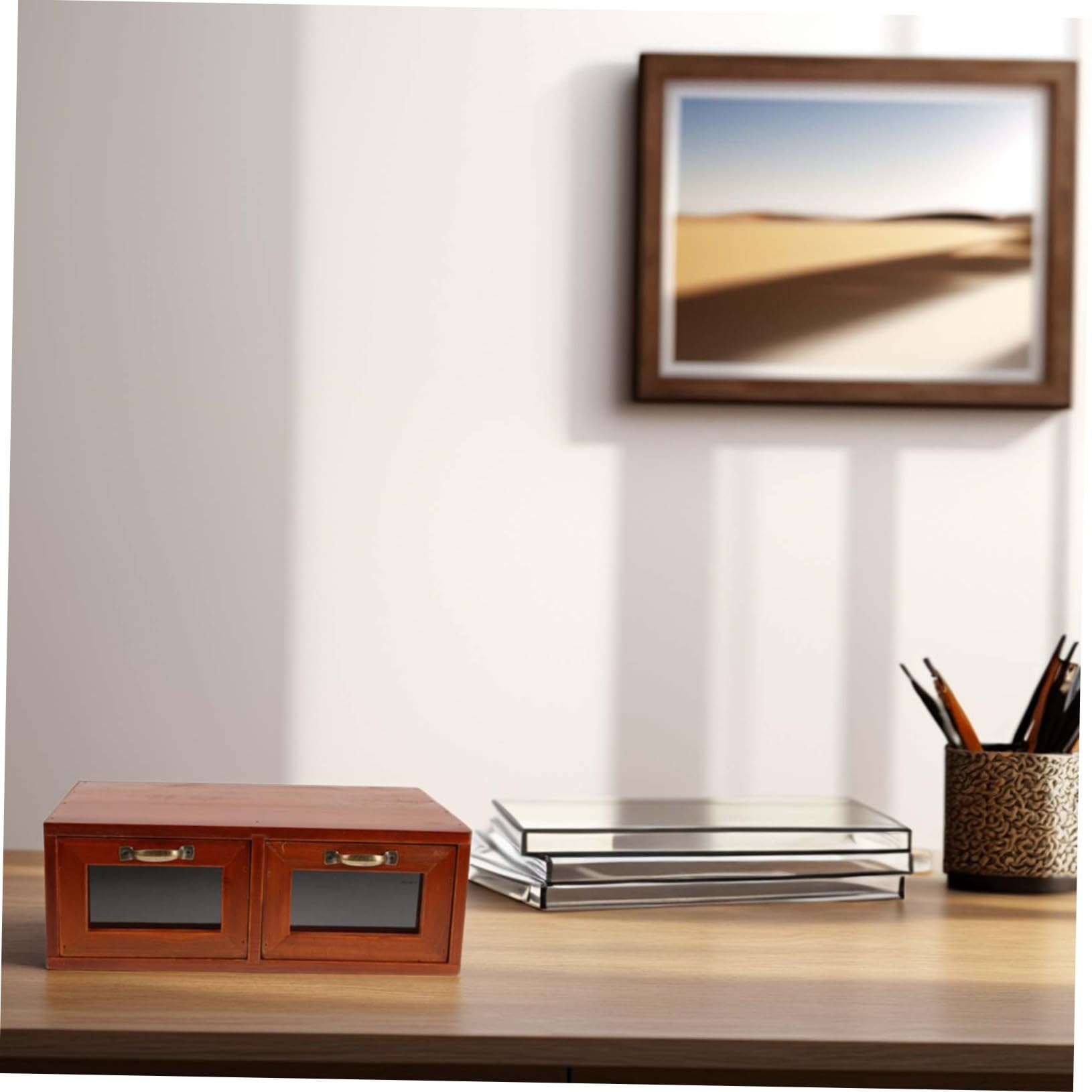 Holibanna Supporto per Monitor Scrivania da Ufficio Supporto per Laptop Supporto per Espositore in Legno Organizer per Cassetti da Scrivania Supporto per Stampante Organizer per