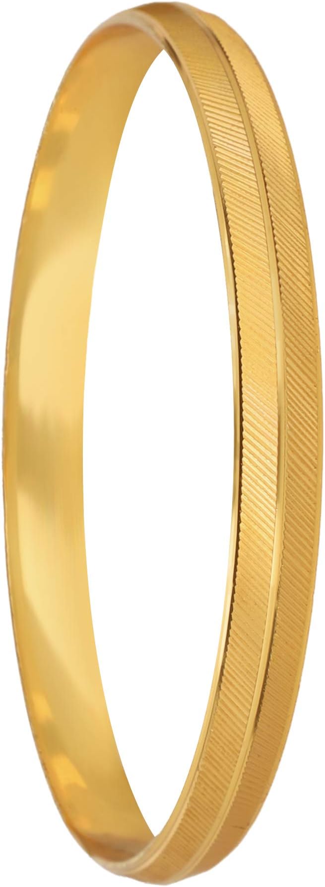 Shining Jewel - By Shivansh Bodha Traditional Indian 22k Gold Plated Designer Stylish Self Design Amritsari Gold Plated Sikh Kada for Men (SJ_3288)
