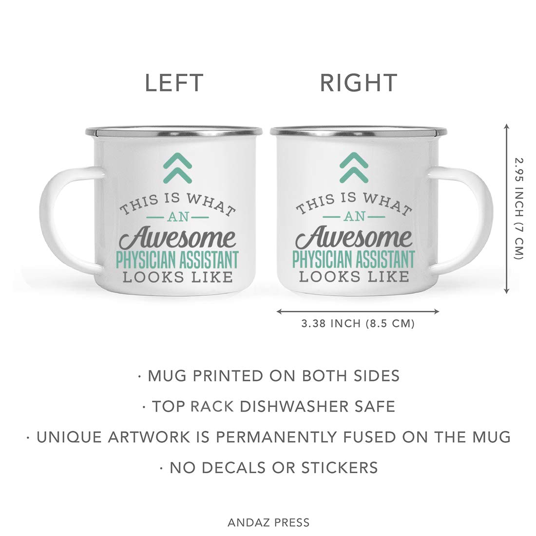 Andaz Press 11oz. Stainless Steel Campfire Coffee Mug Gift, This is What an Awesome Physician Assistant Looks Like, 1-Pack, Birthday Gift Ideas Coworker Him Her, Includes Gift Box