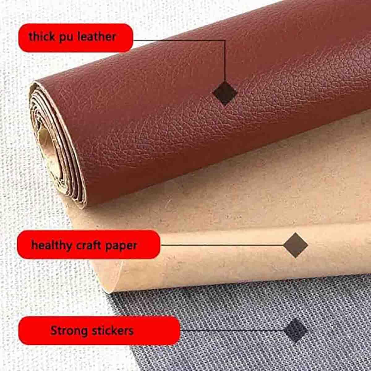 Nastro Adesivo for riparazioni in PU Autoadesivo | Kit di riparazione in vinile spesso 0,8 mm(Red,18x39 in)