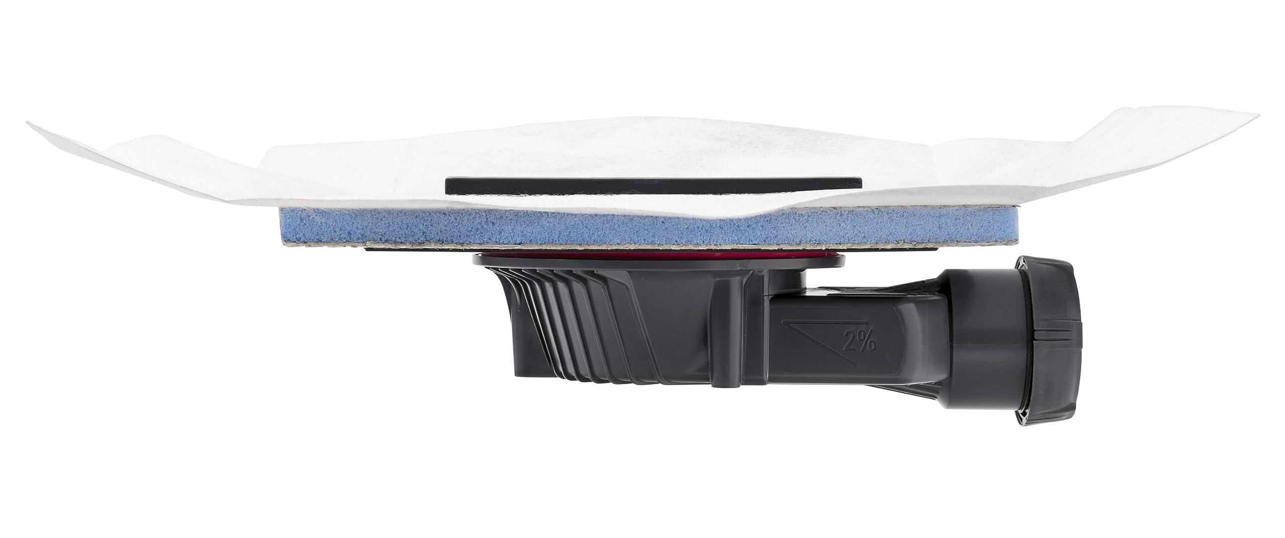 Wirquin 30723966 Bonde à chaper Slim extra plate avec platine et bâche d'étanchéité, gris