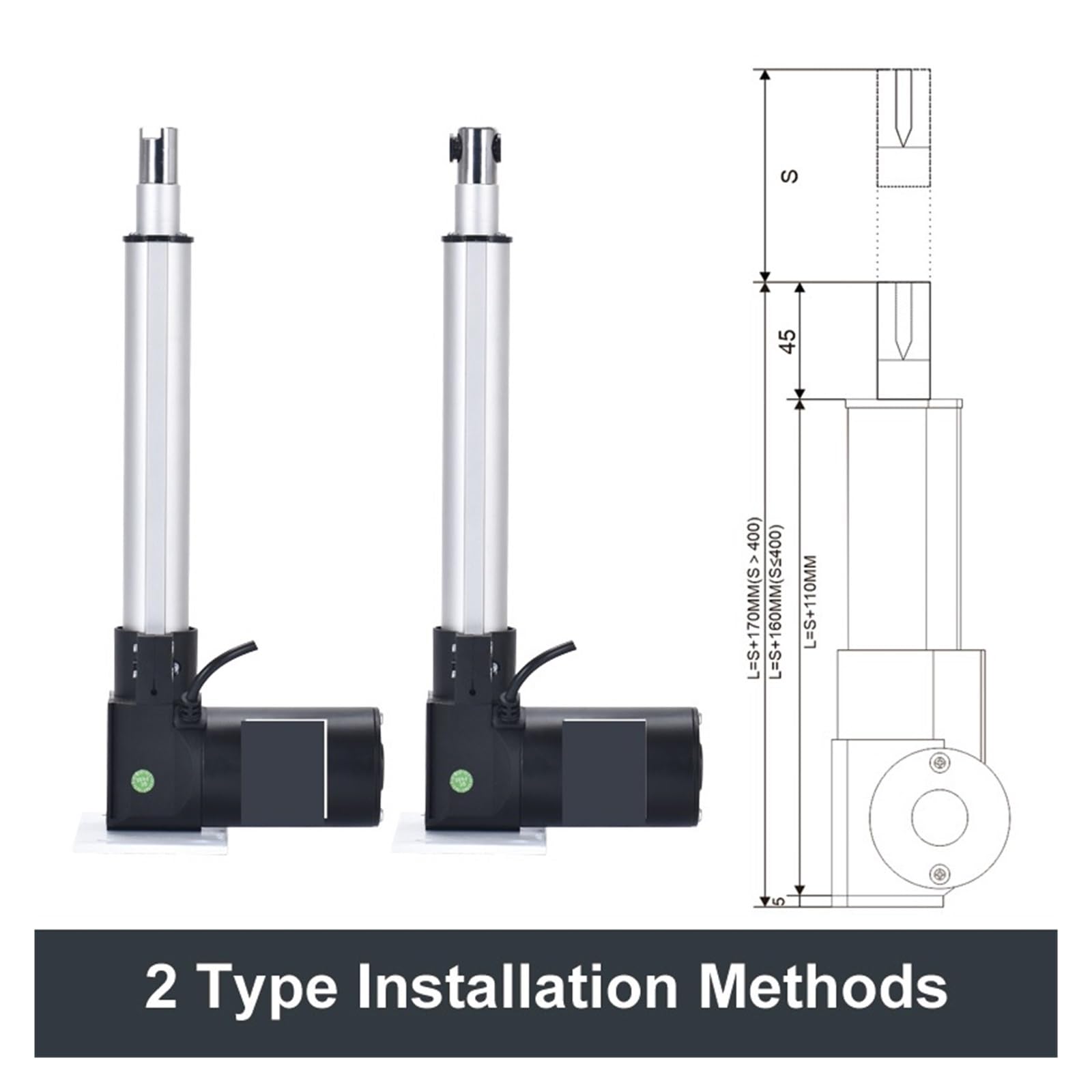 Stellantriebe, 12 V Gleichstrom, elektrischer Linearantrieb, 3000 N, 6000 N, 200 mm, 400 mm, 600 mm, 850 mm Hub, Autotüröffner, Couchtischheber, Fernseher (12 V, 550 mm Hub, 1 Typ 750N)