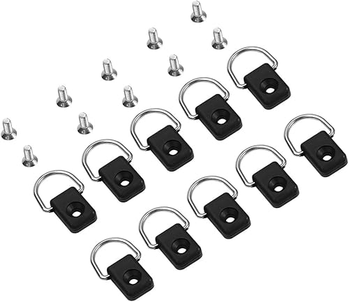 Miniatura 2 de Ejoyous Anillo D para kayak con kit de tornillos, 10 piezas de anillos de aparejo de pesca para barco, kit de montaje en bucle, color negro