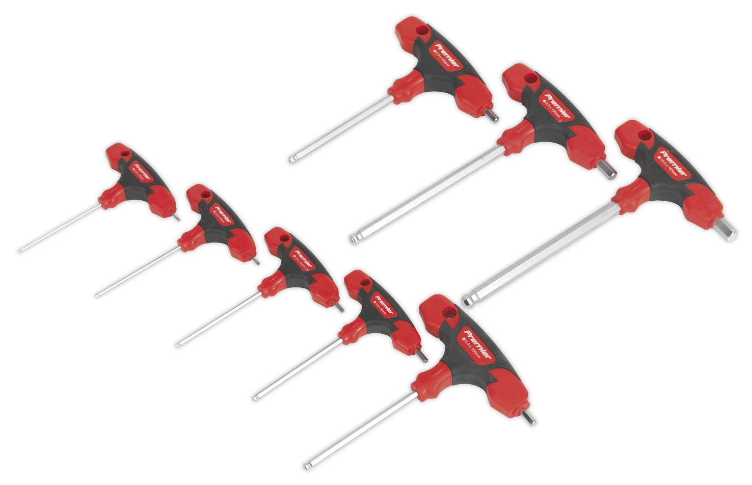  - Sealey Ball-End Hex Key Set 8Pc T-Handle Metric Ak7144