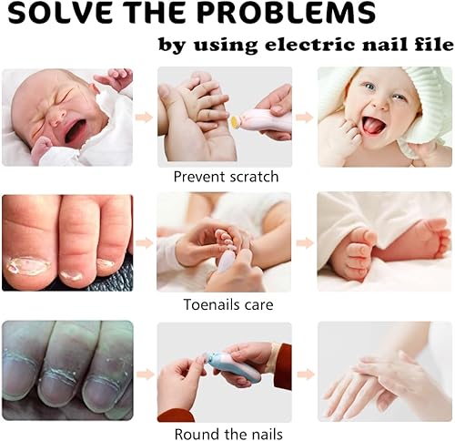 Miniatura 20 de Cortador de uñas eléctrico para bebés, lima de uñas para bebé, 20 en 1, kit de lima de uñas seguro para recién nacidos, niños pequeños o adultos,