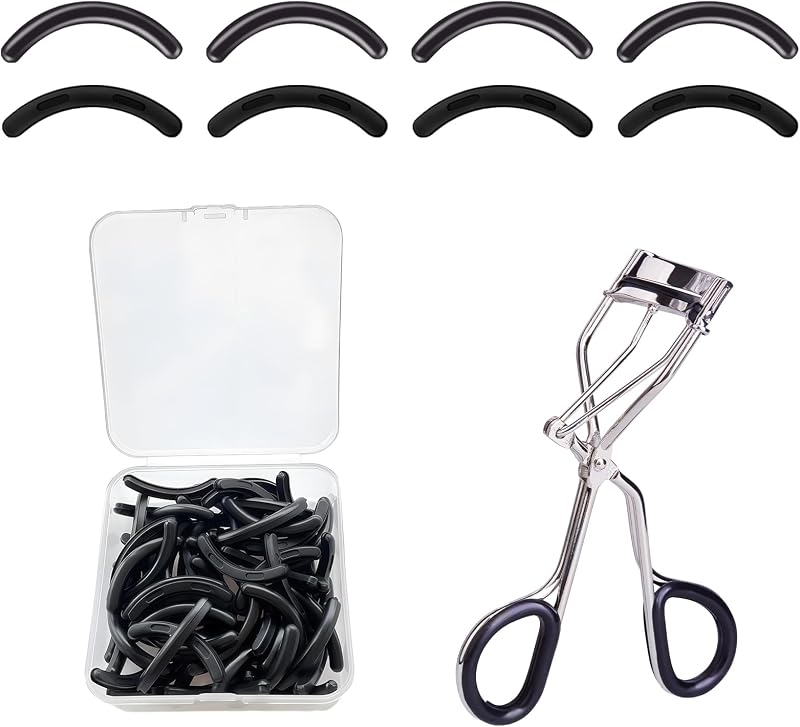 Refis de Silicone para Curvador de Cílios YFANITI Compatíveis com Tweezerman, Pacote com 40 Unidades e Estojo
