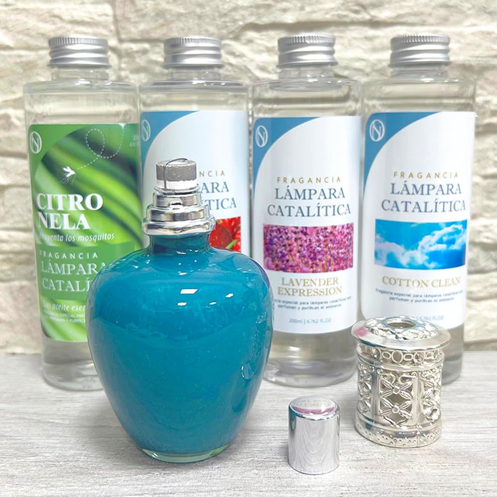 Pack Ahorro Lámpara Catalítica Aqua Marina + Fragancia Lavender Expression (500ml) + Limpiador Neutro (200ml) + Mecha de Repuesto