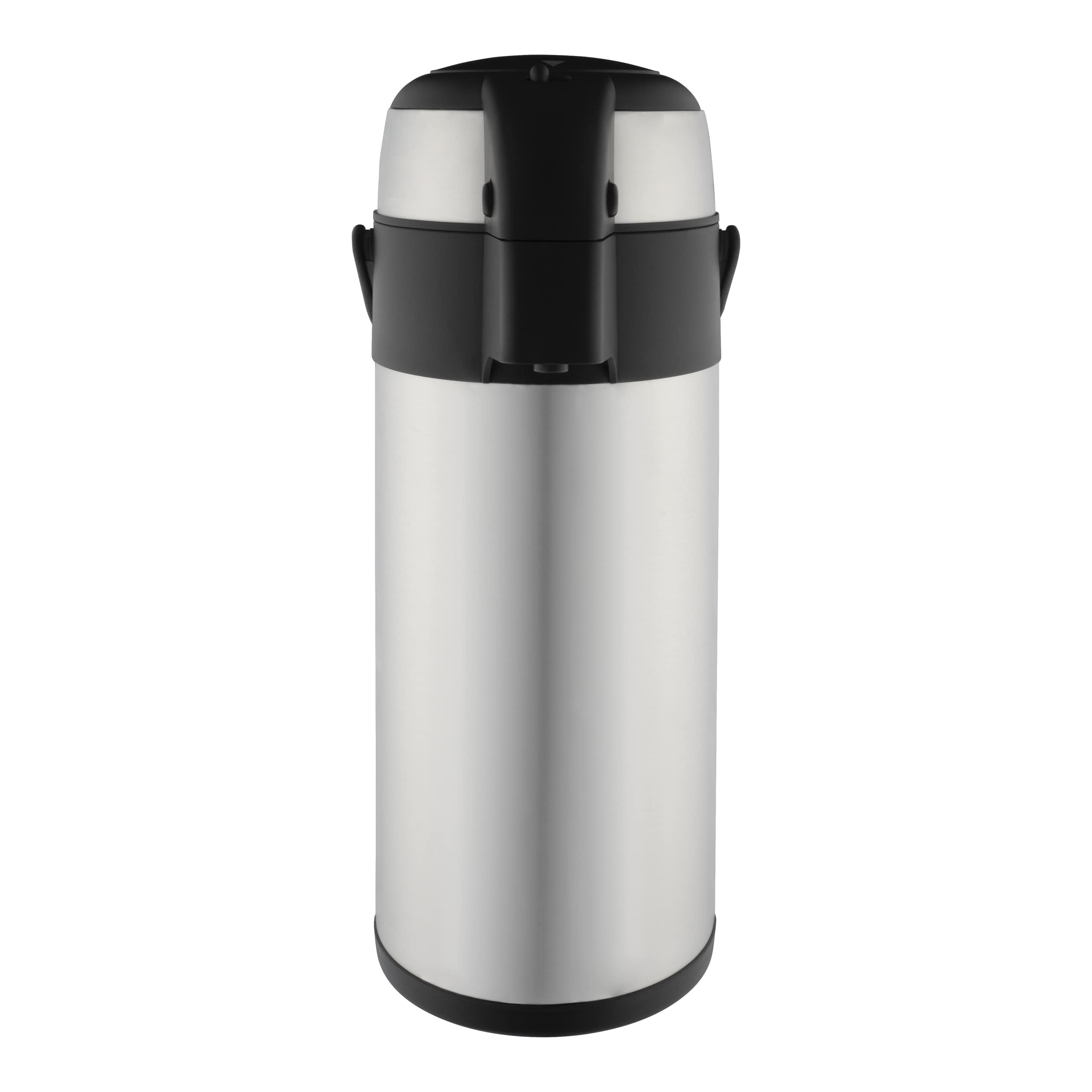 Pioneer Flasks SS50R Stainless Steel Airpot Hot Cold Water Tea Coffee Dispenser Conference Event Flask, Satin Finish, 5 L