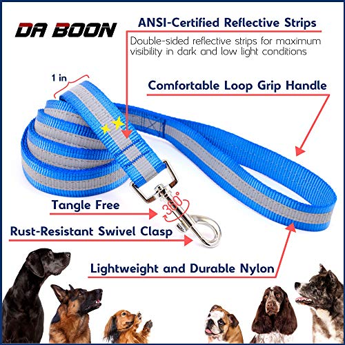 Da Boon Ultra Reflective Double-Sided Dog Leash (Blue) - Image 3