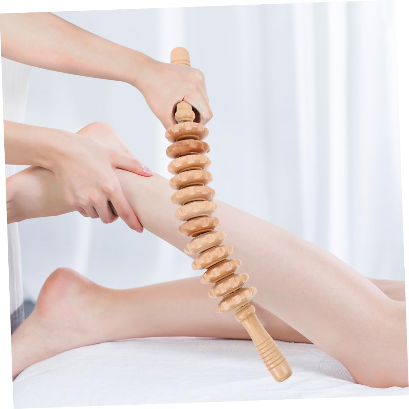 Kit 3 in 1 per Massaggiatore Linfodrenante in Legno Strumenti per Massaggio Corpo Compatti e Portatili Corda per Relax e Benessere