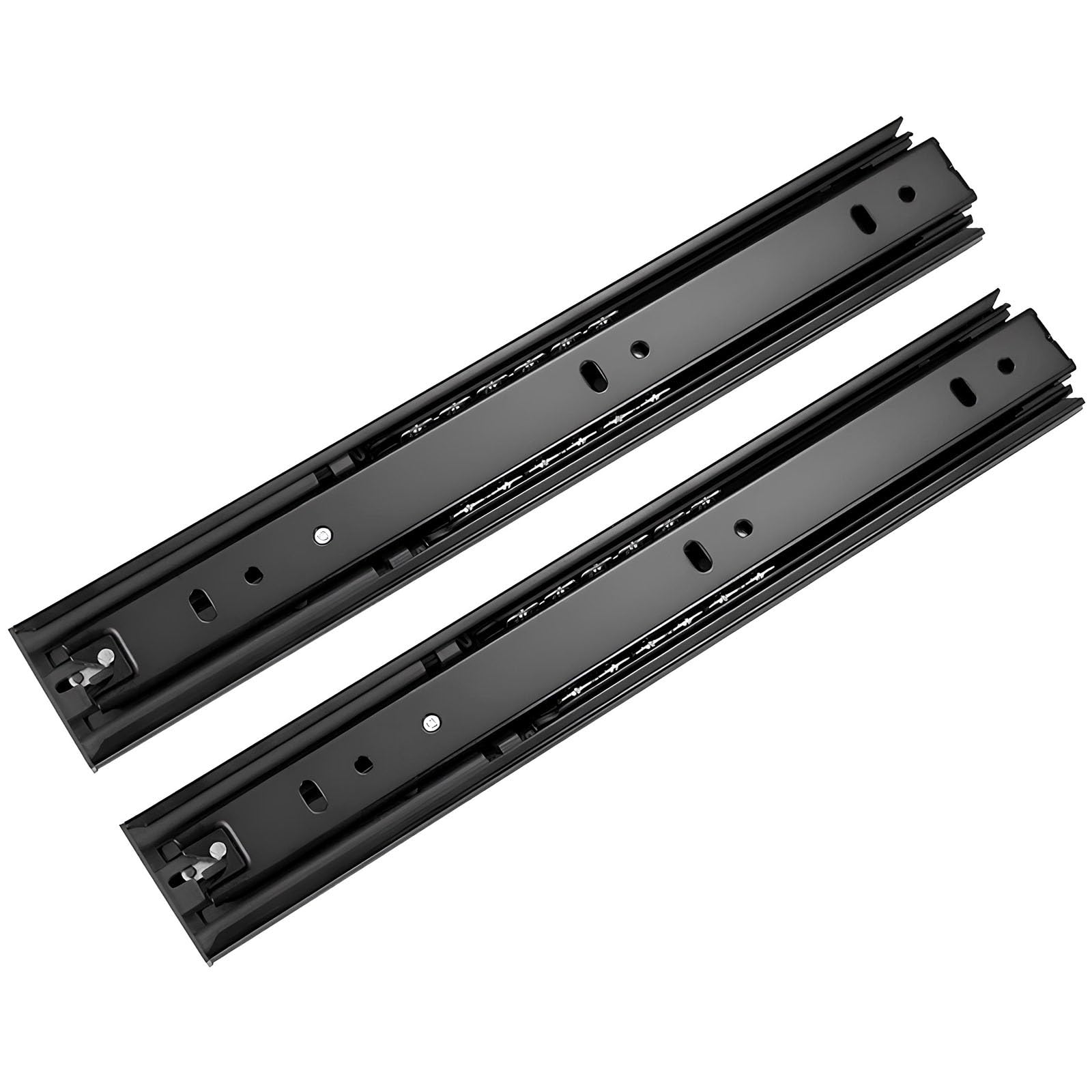 Guías Extensión Total y Apertura a Presión para Cajones, Armarios y Roperos(Negro,30.5cm/12in)