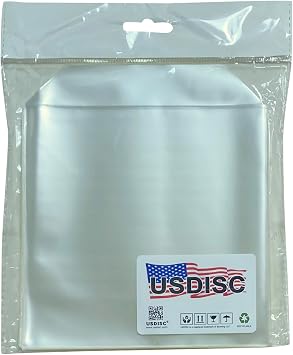 USDISC Storage Pockets 6.25 x 6.25, Flap, 4mil Stamp, Die & Stencil, Clear, Pack of 100