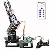 Smart Robot Arm for Arduino & ESP32-C3 4DOF Programmable Robotic Arm Building Kit with Joystick/Web App Control for Beginner & Hobbyists, STEM Educational Desktop Mini Arm Easy to Assemble