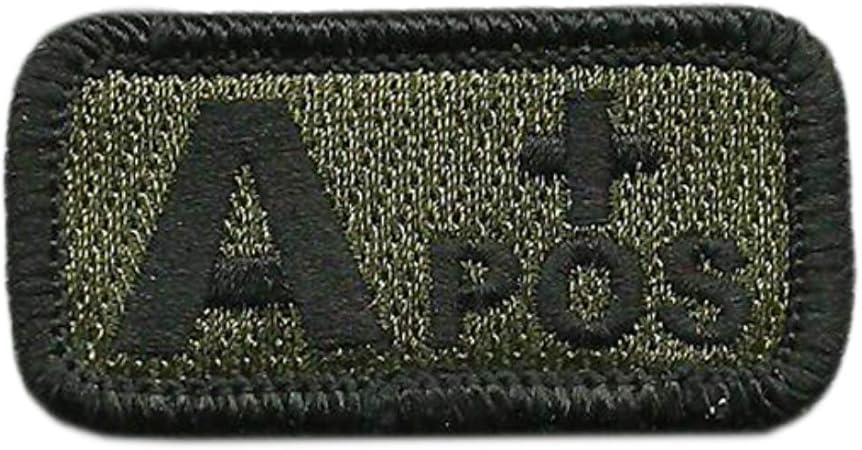 Gadsden and Culpeper Tactical Blood Type Patches - Type A Positive - 2"x1" (Olive Drab)