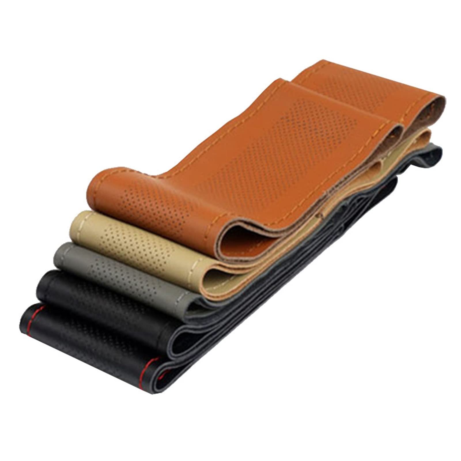 Funda Volante Funda para Volante Coche De 15 Pulgadas/38 Cm Trenza Cuero Artificial Suave En El Volante con Accesorios Aguja E Hilo Cubierta Volante Fundas (Color : Marrón)