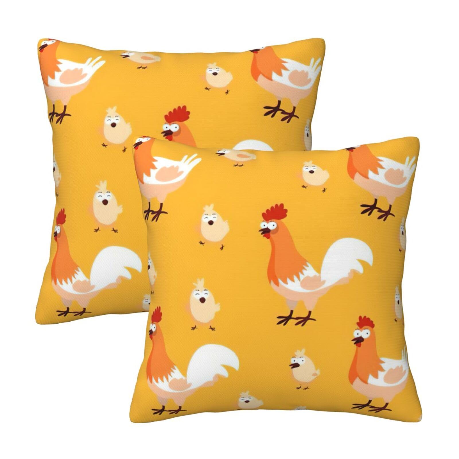 RRhgipp Chicken Chick Throw Pillow Cases Decorative Cushion Covers Couch Bed Sofa Decoration Xmas Gifts Bed