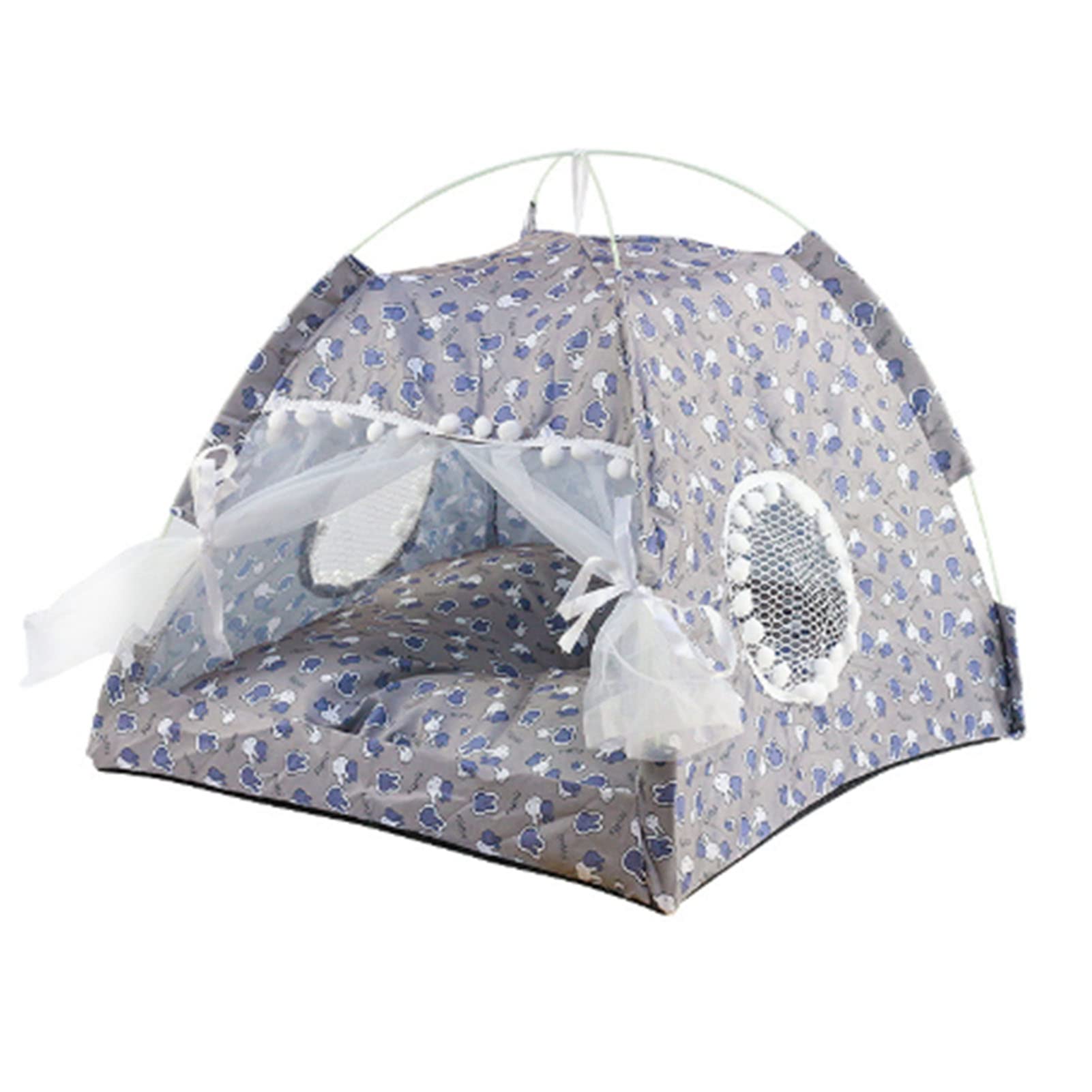 BORDSTRACT Tienda Para Mascotas, Tienda Interior Para Mascotas Con Cojín Suave Y Ventana De Puerta De Malla Tipi Para Mascotas Desmontable Y Lavable Para Perros Pequeños Medianos Gatos Cachorros(Gris)