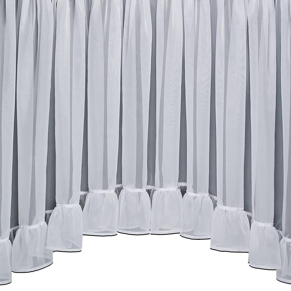 Silverthorn SOFT FURNISHINGS - JILL JARDINIERE – PLAIN 28 GAUGE NET CURTAIN – WITH A SELF FRILL BASE (254 x 91cm / 100"x 36")