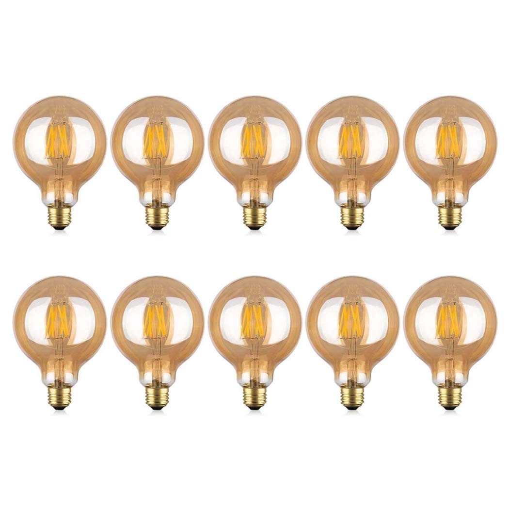 Bombillas de luz Edison LED de E27, bombilla de tornillo de filamento de LED, bombilla de ahorro de energía 4000K, no regulable, paquete de 10 (color : Marrón, Diseño : 220v-8w)