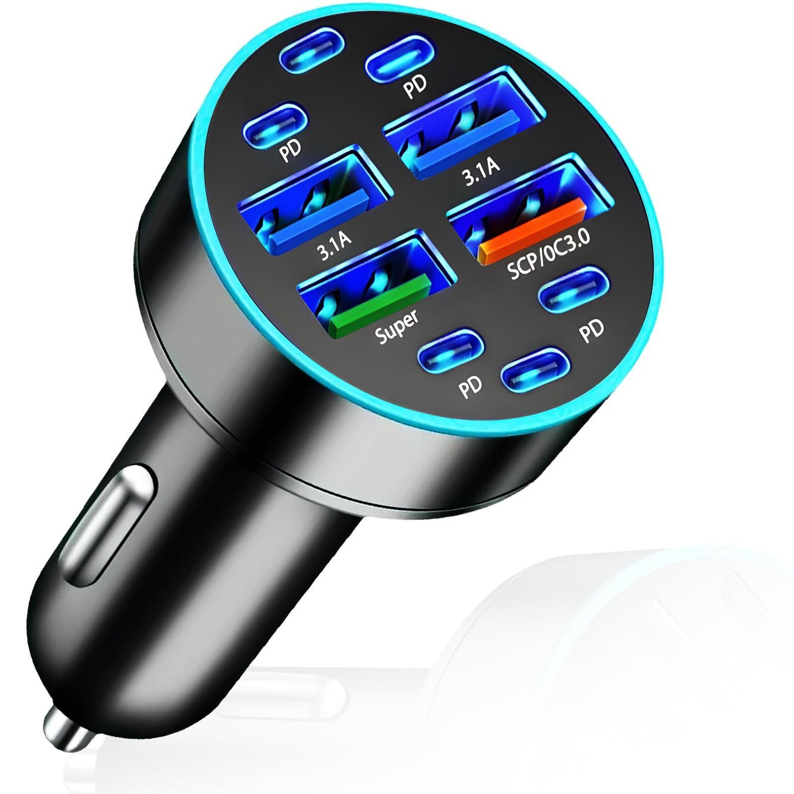 Snelle Autolader (USB-C & USB-A) | Voor iPhone & Samsung