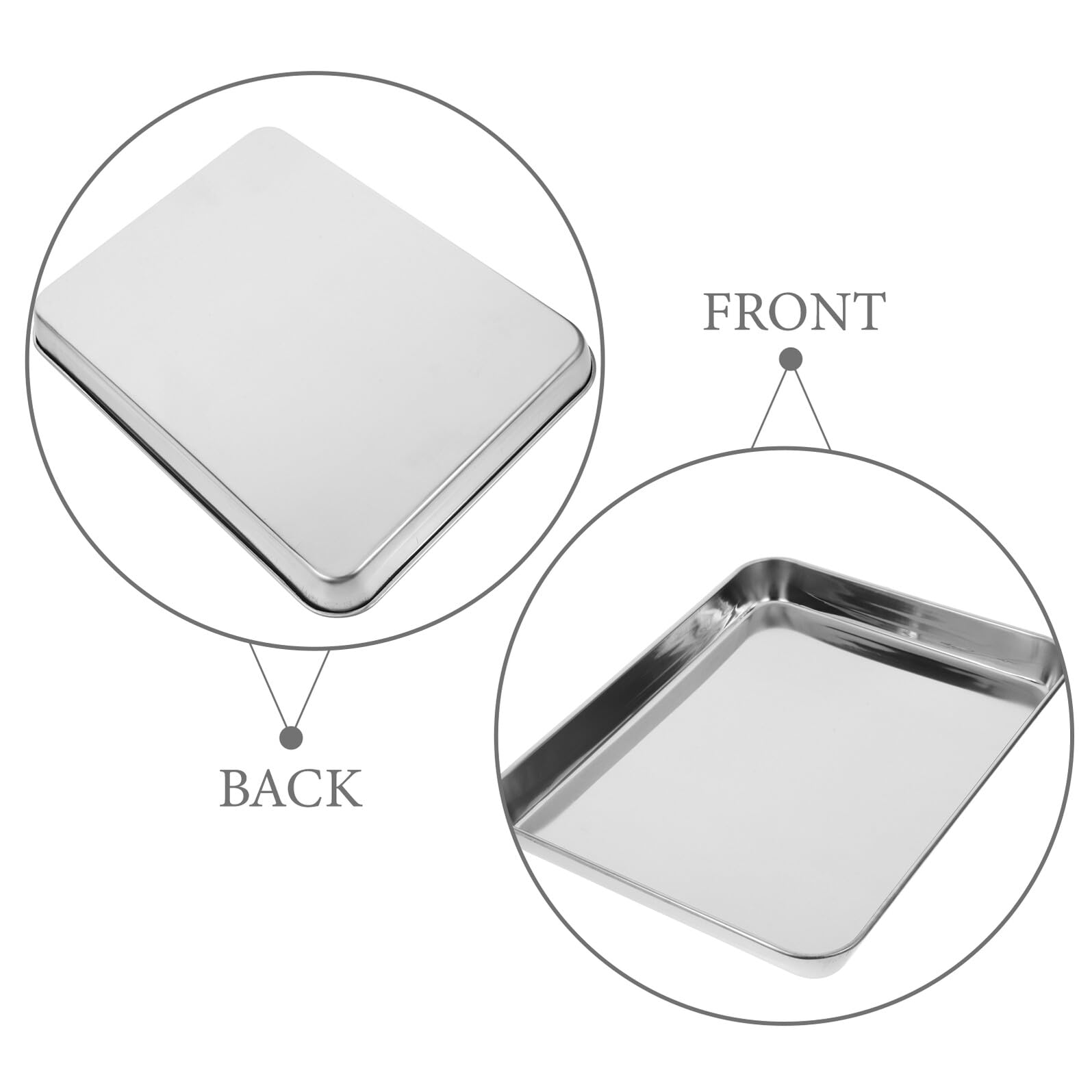 Vassoio per Strumenti Medici in Acciaio Inossidabile Rinforzato Piatto Metallico Multifunzione per Laboratorio Design Antiribaltamento e Facile da Pulire