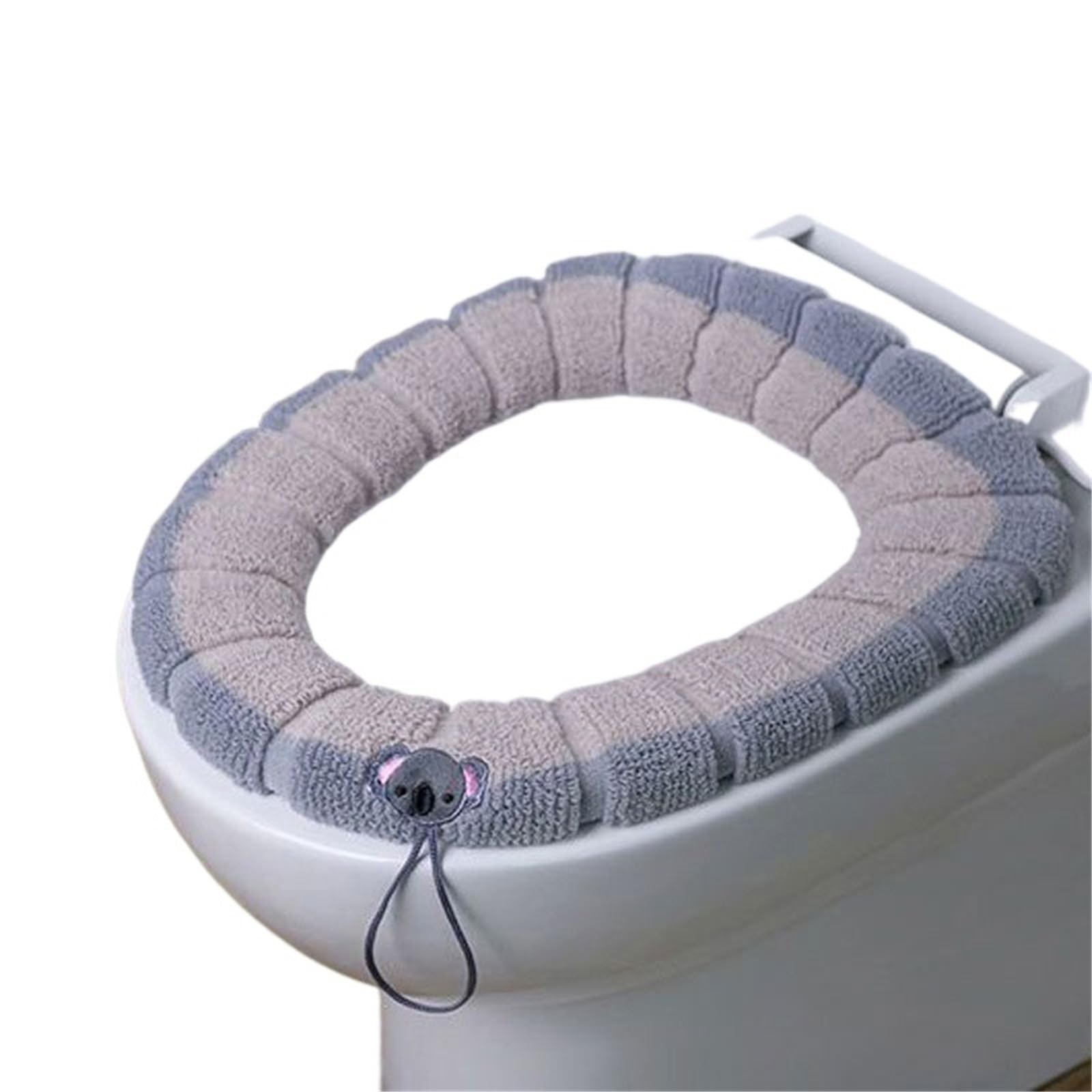 PADGCNOR Soft Toilet Seat Cushion Winter Warm Toilet Seat Cover Mat Bathroom Pad Cushion With Handle Thicker Soft Washable Closestool Warmer Accessories(Grey (with handle))