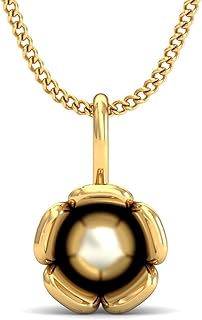 kuberbox 14KT Yellow Gold Pearl Enamour Pendant for Women-picture-24