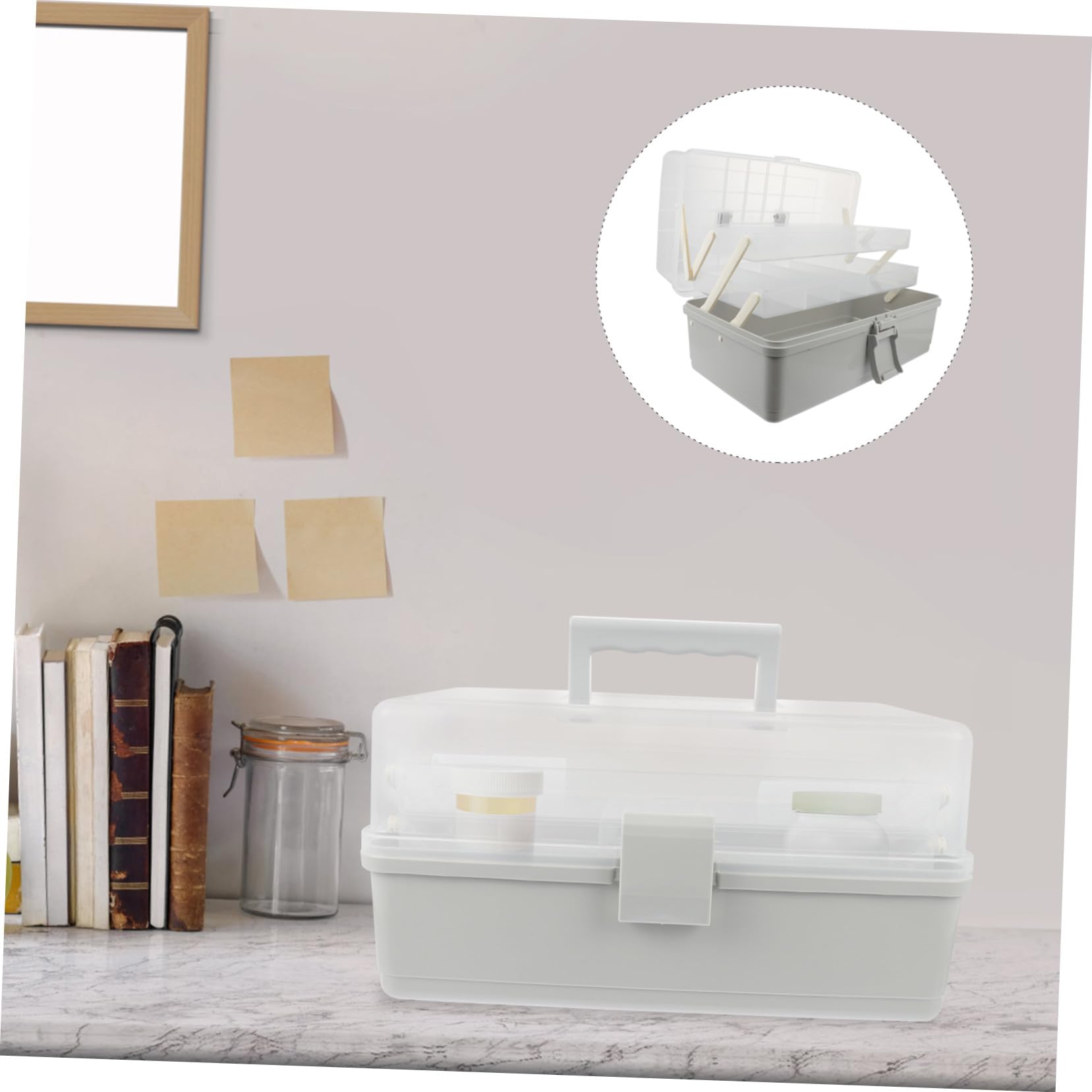 Veemoon Medizinische Aufbewahrungsbox aus Kunststoff Mehrschichtige mit Großem Fassungsvermögen und Leichtem Design für Hausapotheke und Camping