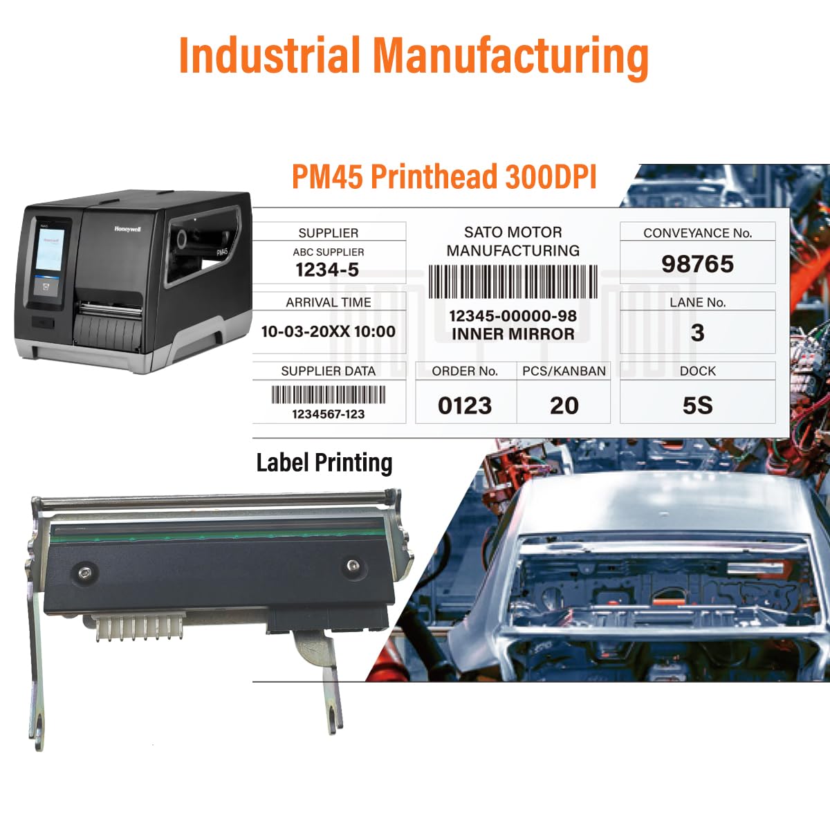 Głowica drukująca termiczna do drukarki etykiet Honeywell/Intermec PM45 300DPI PM45C głowica drukująca z kodem kreskowym