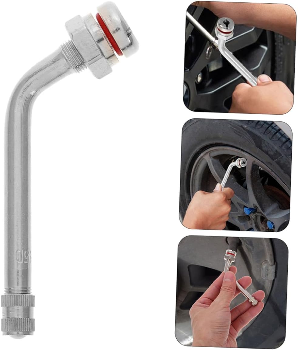 2pcs Tubeless Tire Valve Stems for Truck and Bus Leak Metal Design Easy Inflation and Deflation Compatible Tires Replacement Valve Extenders