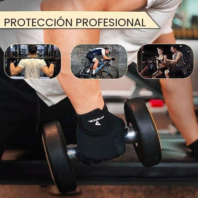 ATERCEL Guantes Gimnasio, para Hombre y Mujer, los Mejores Guantes Gym para Levantamiento de Pesas, Ciclismo, Gimnasio, Entrenamiento, Transpirable y Ajustado - Imagen 6