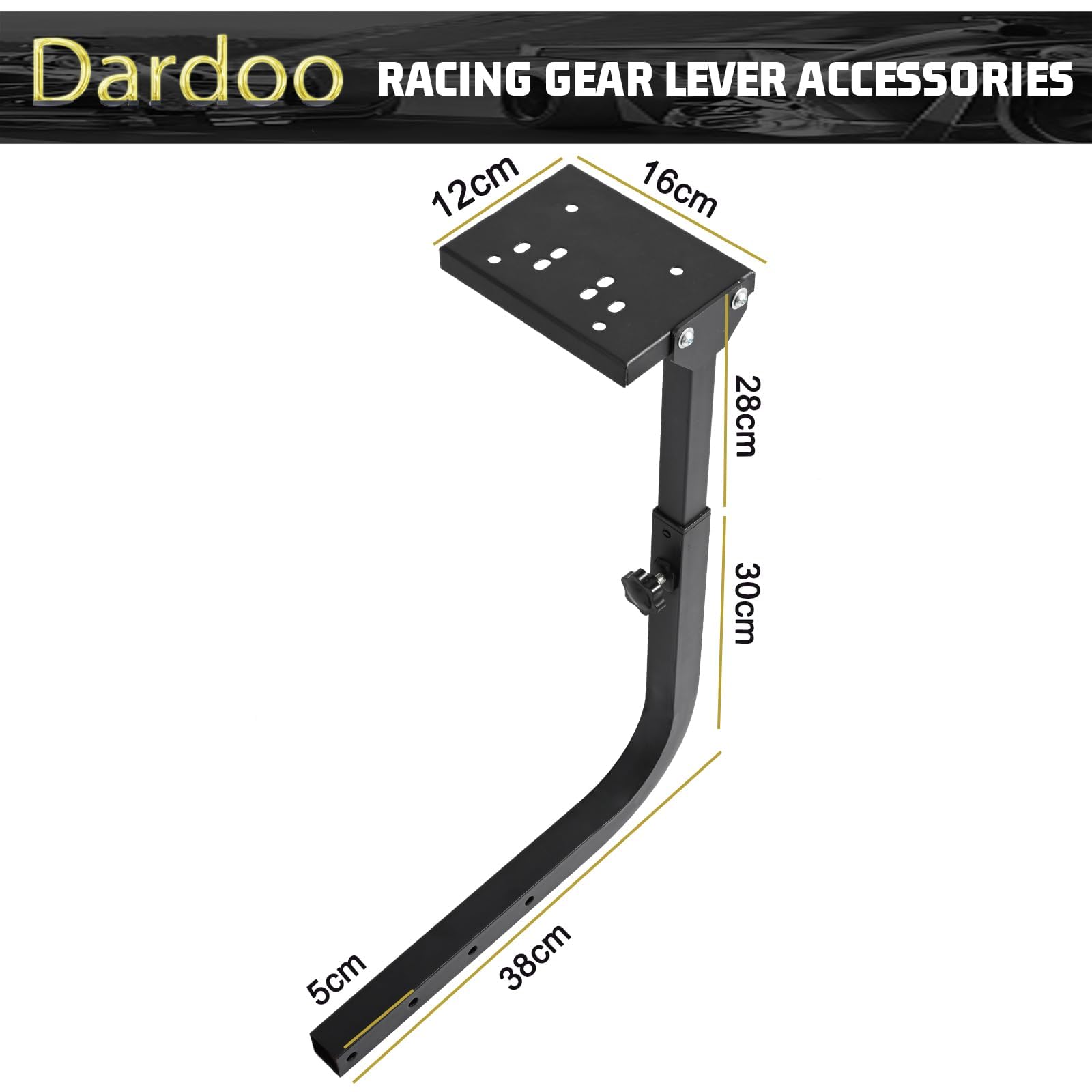 Dardoo Universal Shifter Mount Plattform für Rennsimulator - einstellbare Höhe, Passend für Logitech, für Thrustmaster nur für unsere Cockpits der Square Tube Serie