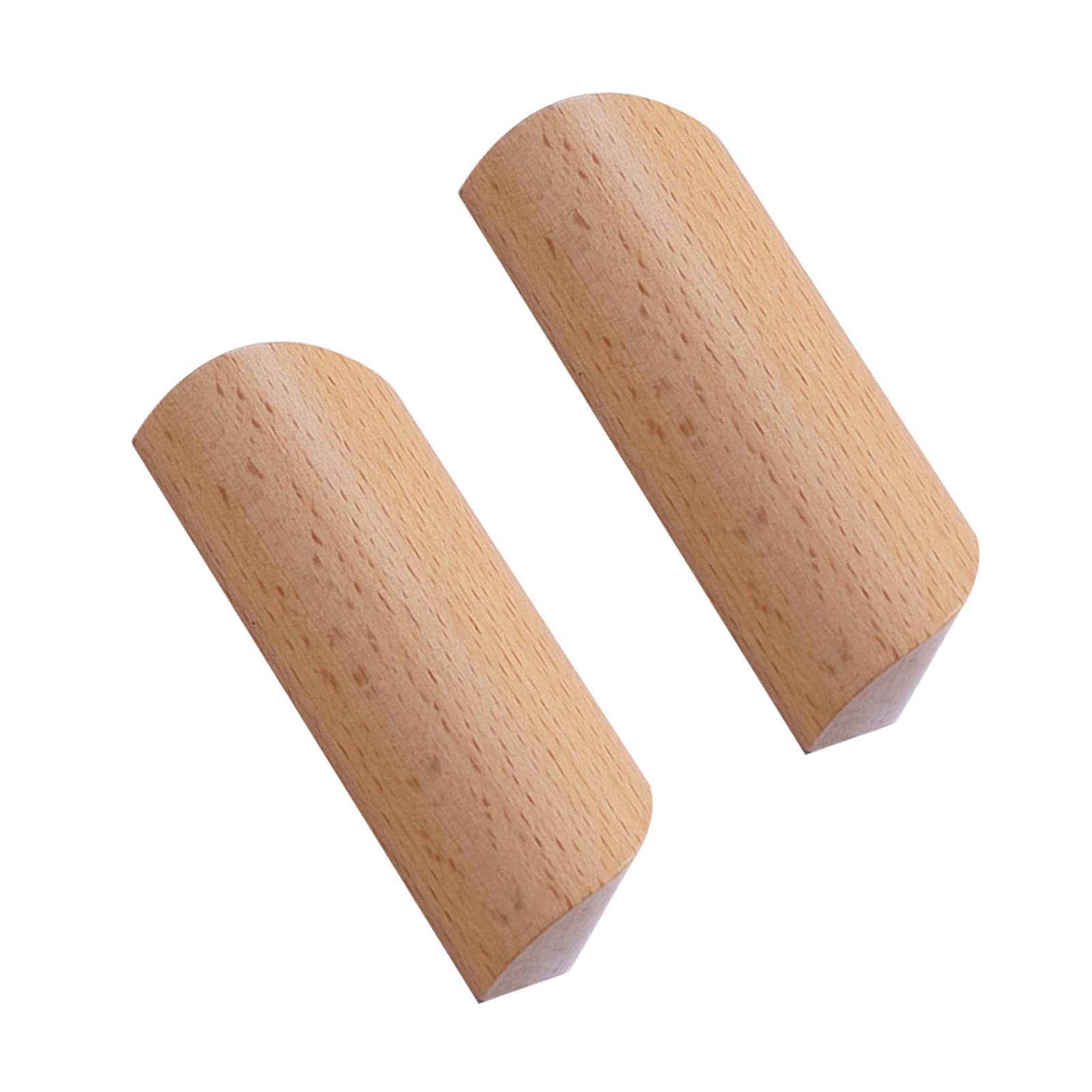 Niusabou One Color Single Hole Handle, Semicircle Solid Beech Wood Drawer Pulls 2Pcs Cabinet Handles Multiple Hole Distances(Hole Distance 96Mm)