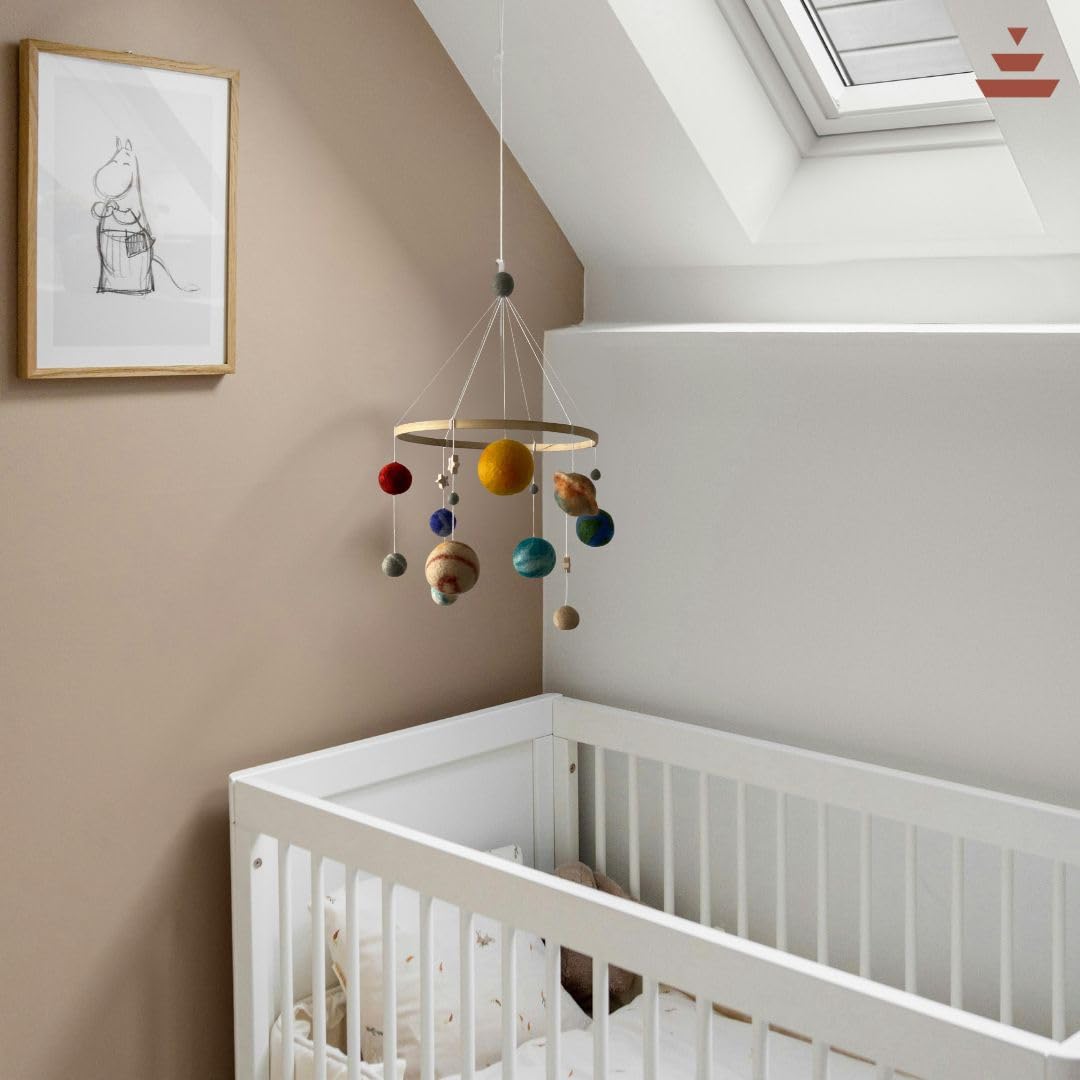 Woodland Animal Baby Hanging Mobile – Handmade 100% New Zealand Wool (Design 4)