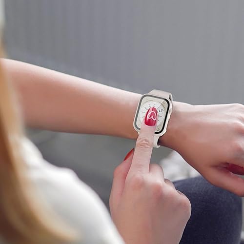 Miniatura 6 de Paquete de 6 fundas compatibles con Apple Watch Series 9, 8 y 7 con protector de pantalla de cristal templado, cubierta protectora dura de PC para