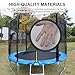 SUOGROLI Trampoline Safety Net, 4/4.6/5/6/8/10/12/13/14/16FT Garden Trampoline Replacement Net, Kids Protective Fences,150cm-6Poles-5ft,Black