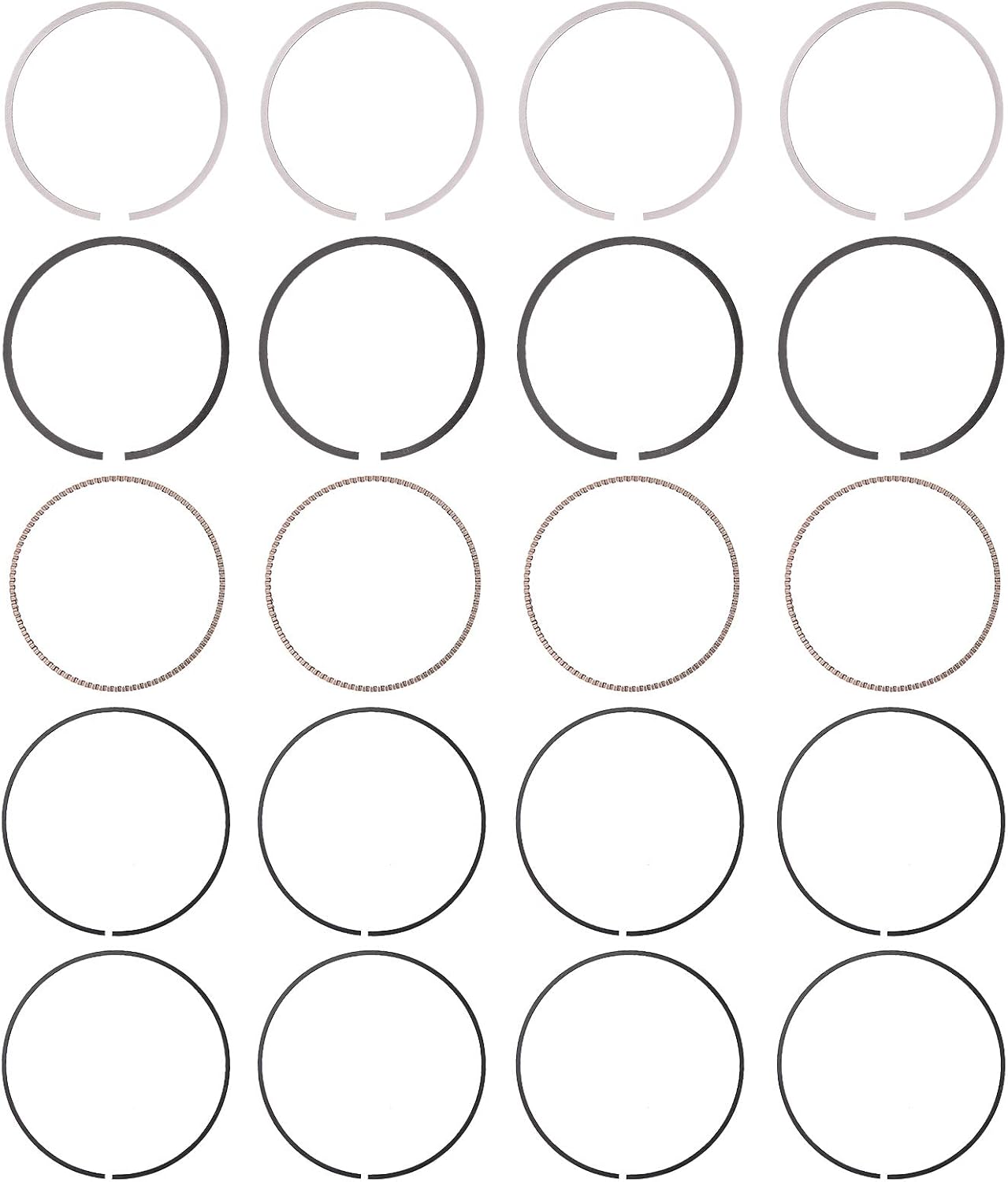 Engine Piston Ring Set Compatible with 2011-2016 for Hyundai Elantra 1.8L for Kia Forte 2015 Soul 2.0L Piston Rings Replace 23040-2E000 230402E000 23040-2E001 Engine Piston Rings