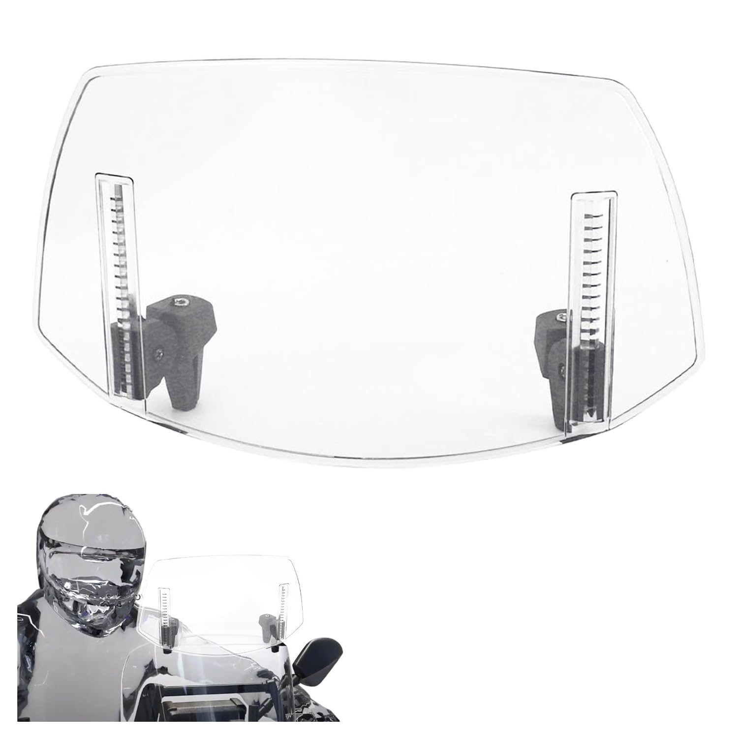 Tissting Déflecteur de Vent de Moto Réglable à Clipser 29 x 22 cm Extension de Pare-Brise de Moto en ABS pour MT07 MT09 MT10 R1 R3 FZ6 TMAX530 TMAX 500 (Blanc)