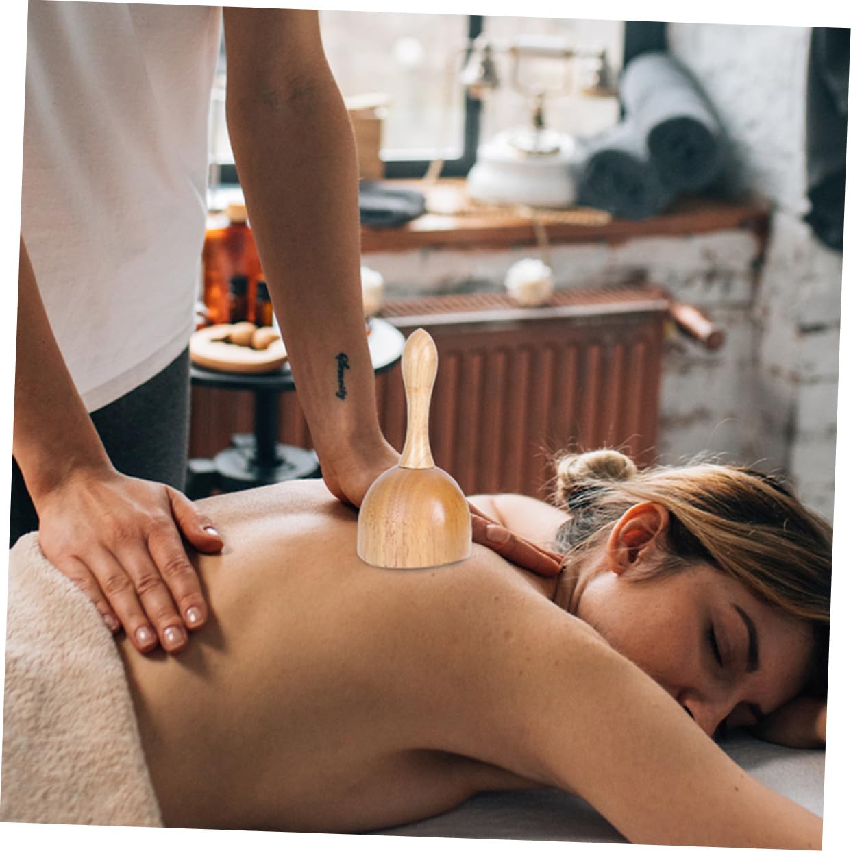 KOMBIUDA 4piezas Rodillo De Masaje De Madera Para De Cuerpo De Masaje Natural Gua Rodillo y Copa Para Relajación y