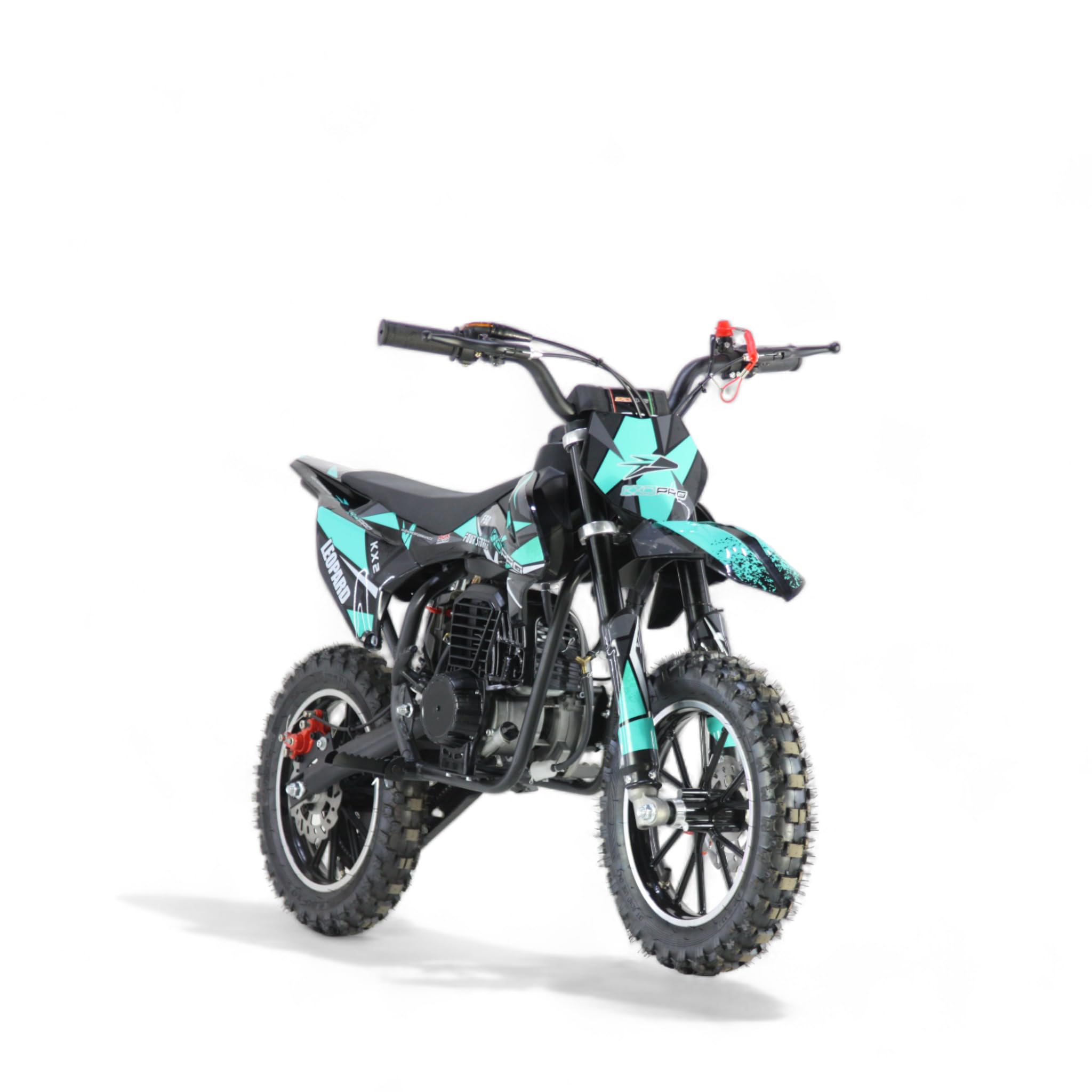 KXD 705 - Moto de cross, 49 cc, motor de 4 tiempos, leopardo, dirt bike, crossbike, turquesa