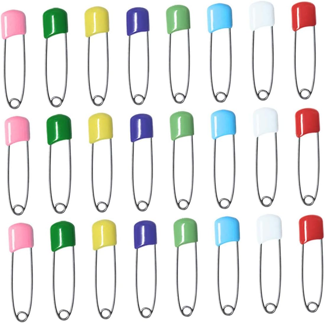 100pcs Colorful Safety Pins Plastic End Locking Diaper Pins for Cloth Nappies for Bibs Crafts and Showers
