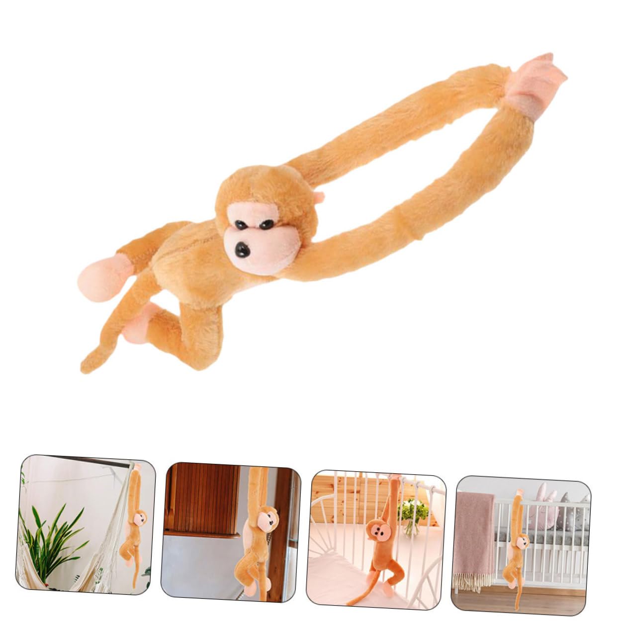 Amazon.co.jp: FUNOMOCYA 長い腕の猿のぬいぐるみ ぶら下がるプ