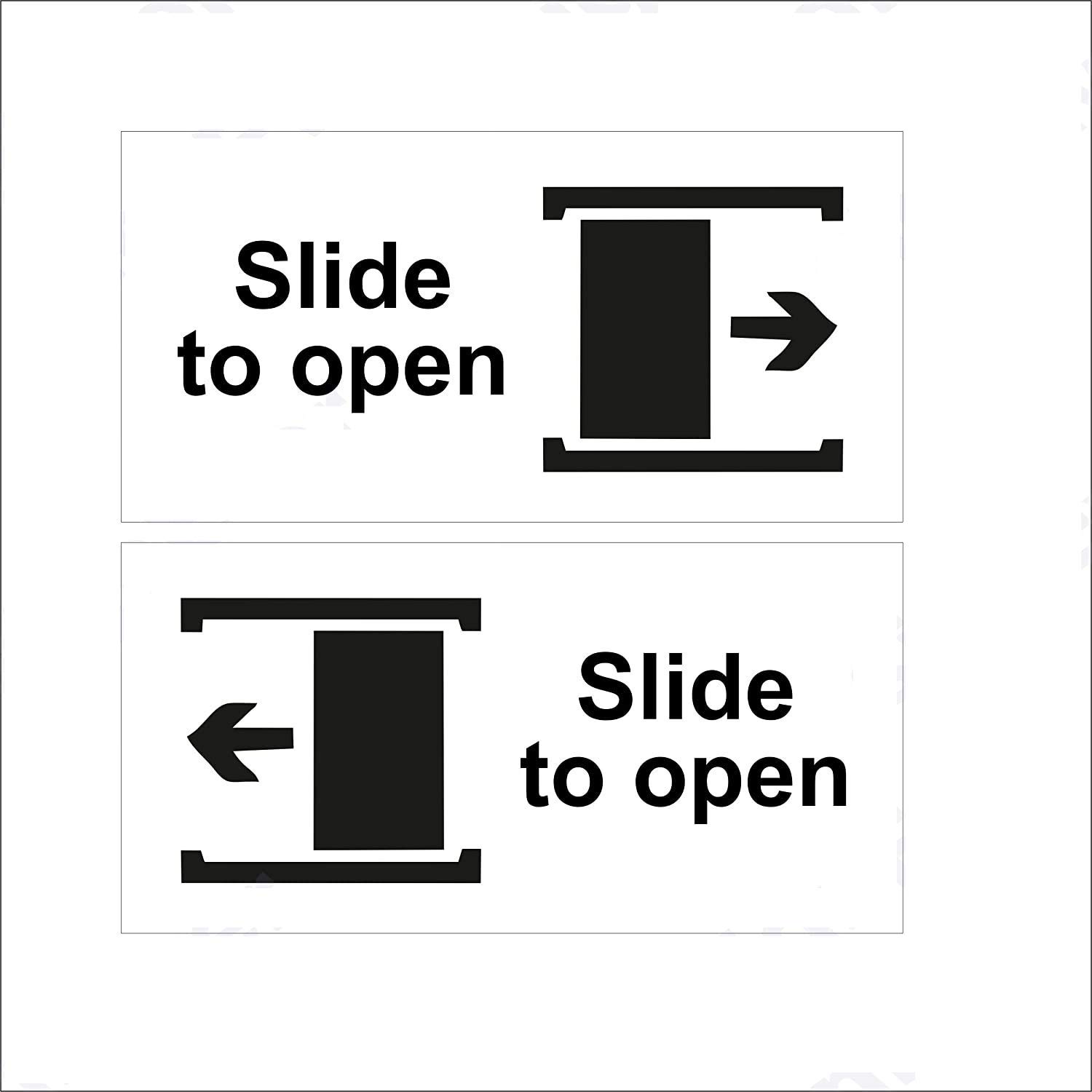 SIGN EVER Slide to open Sign Boards 2 nos With Double side adhesive tape-Vinyl Sticker With Forex Board-(Black White 6X3 inch) Home,Office,Restaurant,Hotel,Hospital,Theatere,Wall,School,Commercial (B07B61KJMP) Amazon Price History, Amazon Price Tracker