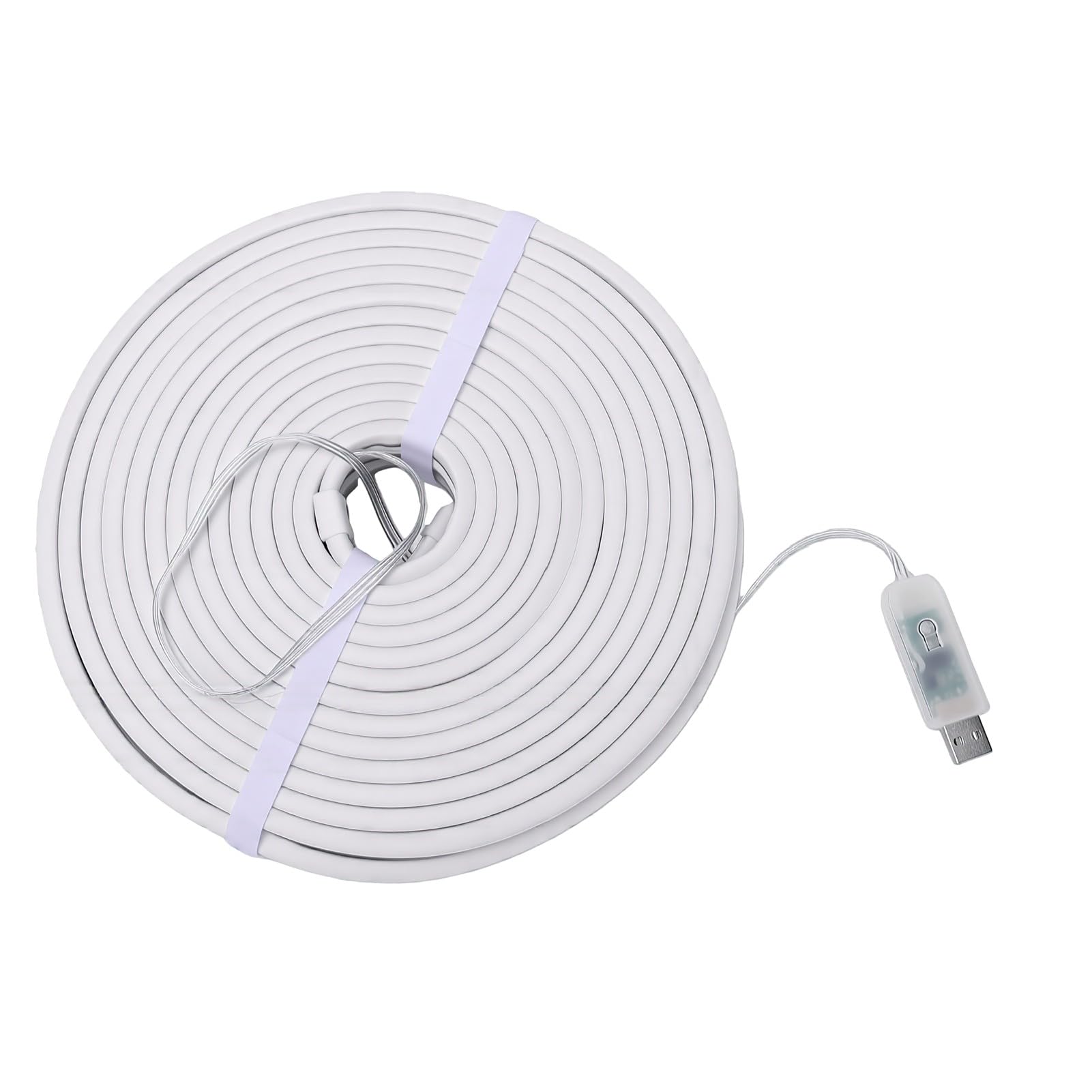 Fafeicy Luces de Cuerda de Neón Smart IC RGB, Tira Alimentada por USB | Control Remoto de Sincronización de Música con Aplicación, Densidad Nominal de 30 LED/m, Tubo Flexible de Silicona IP67,
