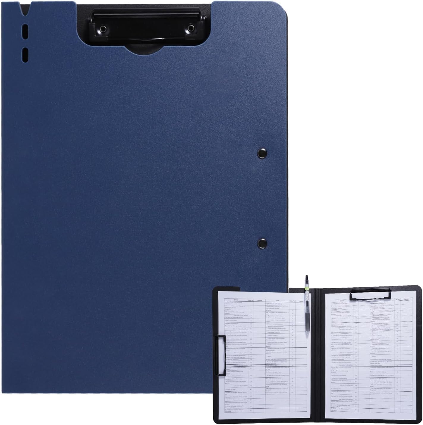 File Cover Folder Clipboard, Profile Clip File Folder, 360 Degree Flip Writing Pad, PP File Clipboard for A4 and Letter Size Business, Office, School Papers (Blue, Pack of 1)-image-26