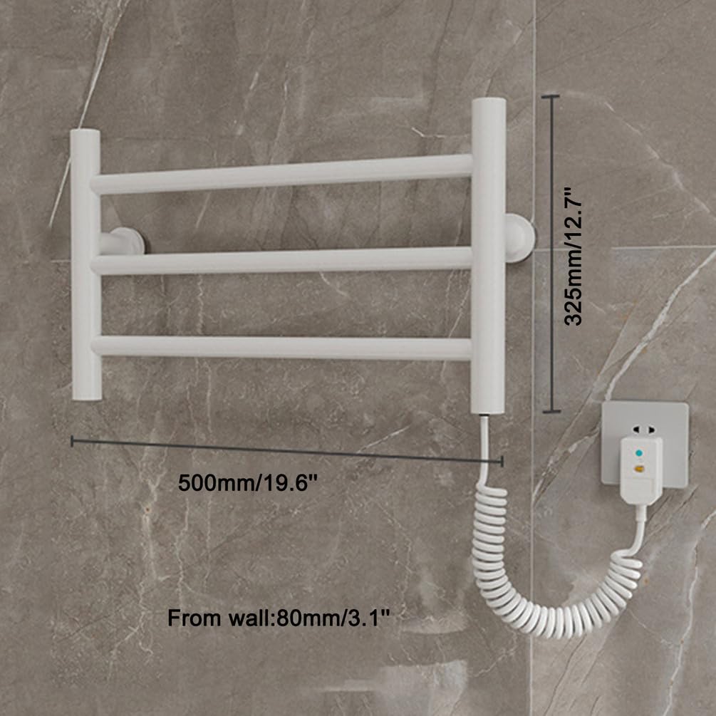 Porte-Serviettes Électrique Mural 35W - Sèche-Serviettes Chauffant Intelligent Thermostatique Blanc Sèche Linge Mural Blanc Noir Gris