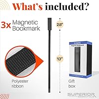 Vista 2 de Superior Essentials Marcapáginas magnético de cuero auténtico, marcapáginas bíblicas de cinta larga para amantes de los libros, amplifica tu amor