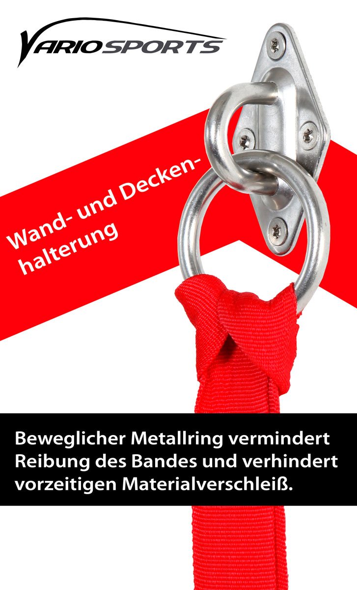 Placca con Occhiello/Uncino e Anello per Parete o Soffitto - Attrezzi per Un Allentamento in Sospensione/Sling Trainer