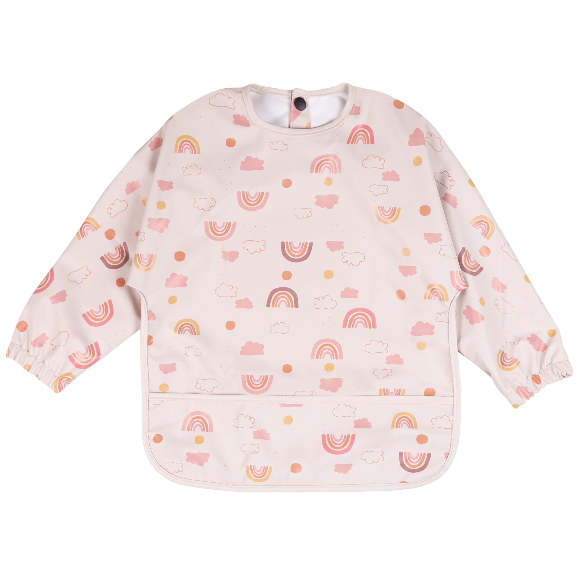 Baby Weaning Bib with Sleeves,Toddler Waterproof Soft Long Sleeve Bibs,Coverall Aprons Bibs for Baby Feeding,Waterproof and Easy to Clean & Machine Washable,for Ages 6-36 Months